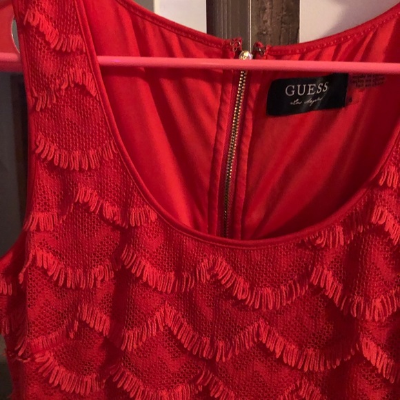 🚒 GUESS Red Frilled Dress 🚒 - Picture 2 of 3